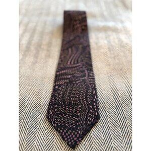 Montagu Mens Silk Tie Geometric Checkered Purple & Black 3.5" Wide